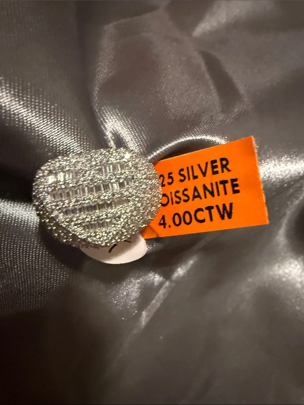 Sterling Silver Heart Ring with Moissanite 4 CTW Size 7
